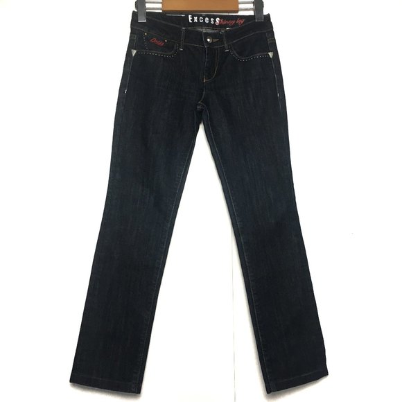 Guess Excess Skinny Leg Dark Wash Denim Size 24 - Picture 2 of 7